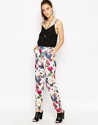 Daisy Street Pants In Floral Print - Floral