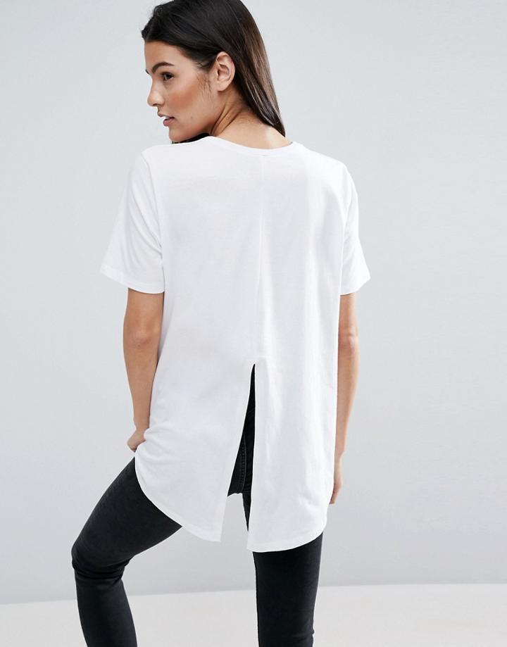 Asos Dip Split Back Update T-shirt - White