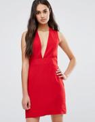 Re: Dream Low Front Pinafore Dress With Low Back - Red