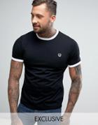 Fred Perry Ringer T-shirt Exclusive In Black - Black