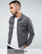 Only & Sons Denim Jacket In Washed Gray - Black