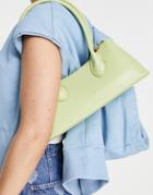 Asos Design Shoulder Bag With Elongated Straps In Lime-green
