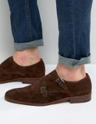 Dune Rhode Island Nubuck Monk Shoes - Navy