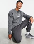 Armani Ea7 Large Printed Logo Sweatshirt In Gray