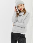 Moss Copenhagen Relaxed Sweatshirt With Front Logo - Gray