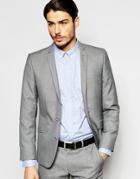Ben Sherman Plain Wool Blend Suit Jacket - Gray
