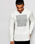 Asos Merino Wool Mix Sweater With Square Design - Ecru