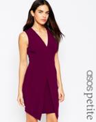 Asos Petite Sleeveless Asymmetric Pencil Dress - Purple
