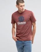 Element Verical Logo T-shirt Oxblood Red Heather - Red