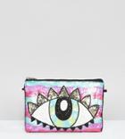 From St Xavier X How Two Live Hand Beaded Eye Clutch Bag - Multi