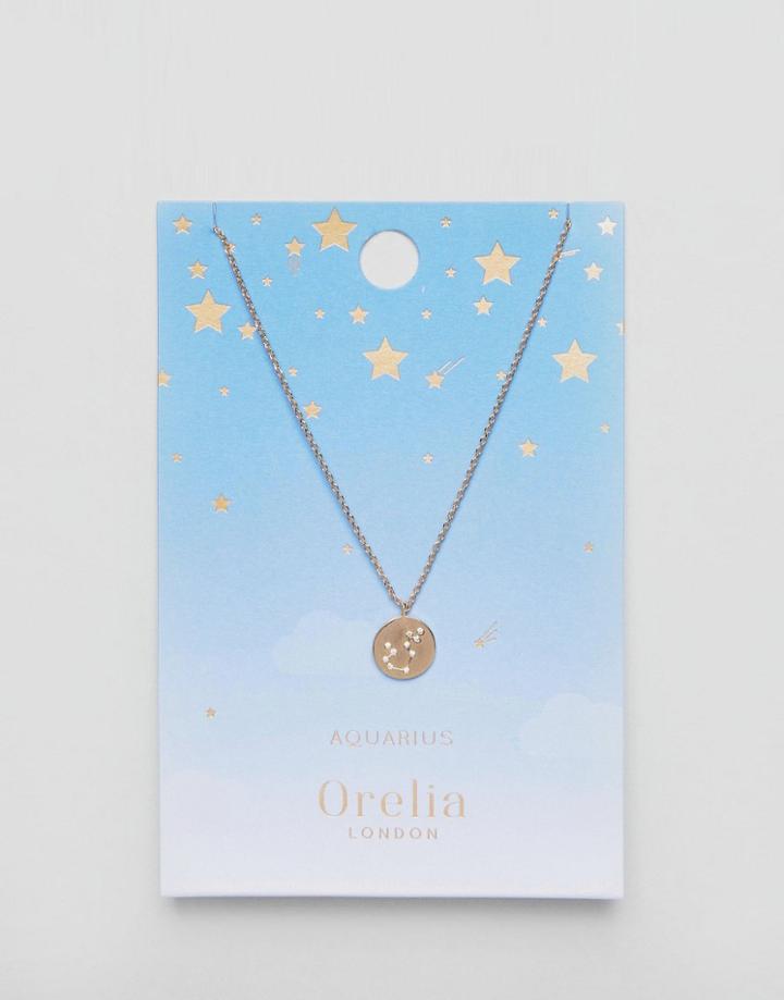 Orelia Aquarius Constellation Disc Pendant - Gold