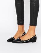 Pieces Psvani Stud Point Flat Shoes - Black