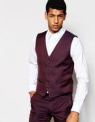 Selected Homme Exclusive Vest In Skinny Fit - Burgundy