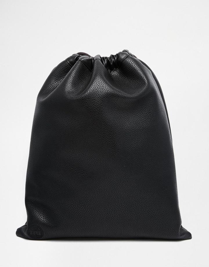 Mi-pac Tumbled Drawstring Backpack - Black