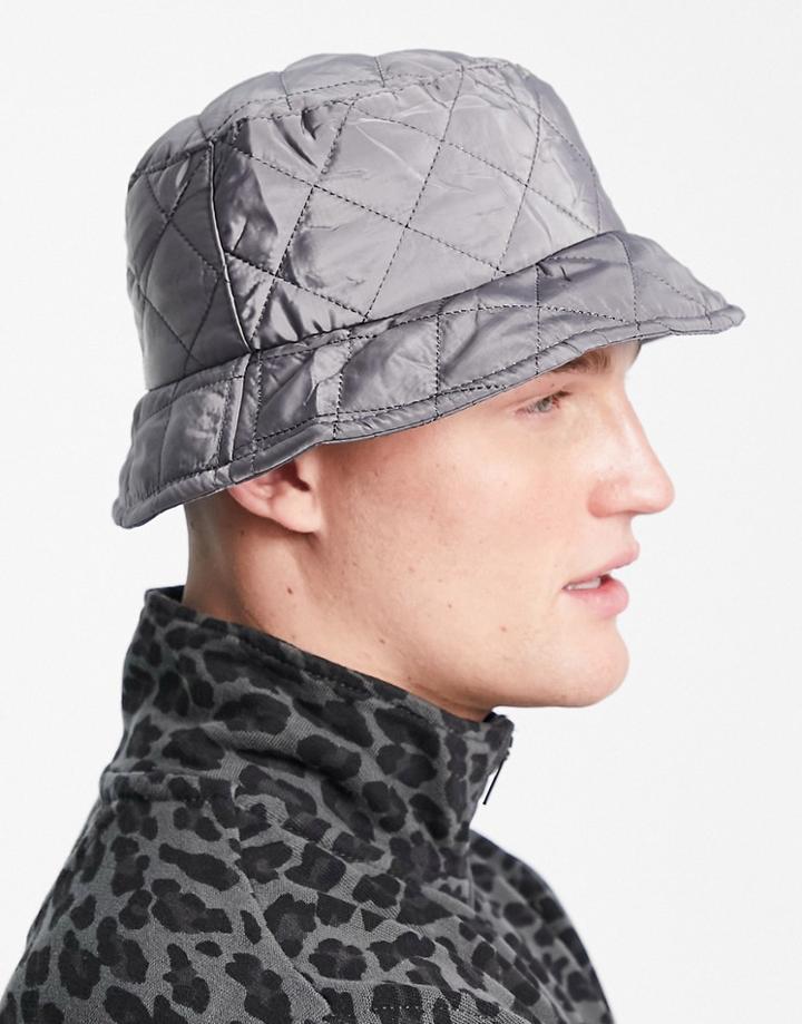 Svnx Quilted Nylon Bucket Hat In Navy