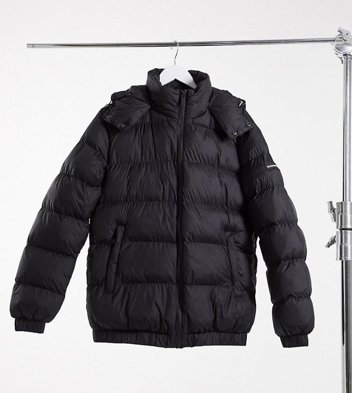 Good For Nothing Puffer Jacket With Hood In Black