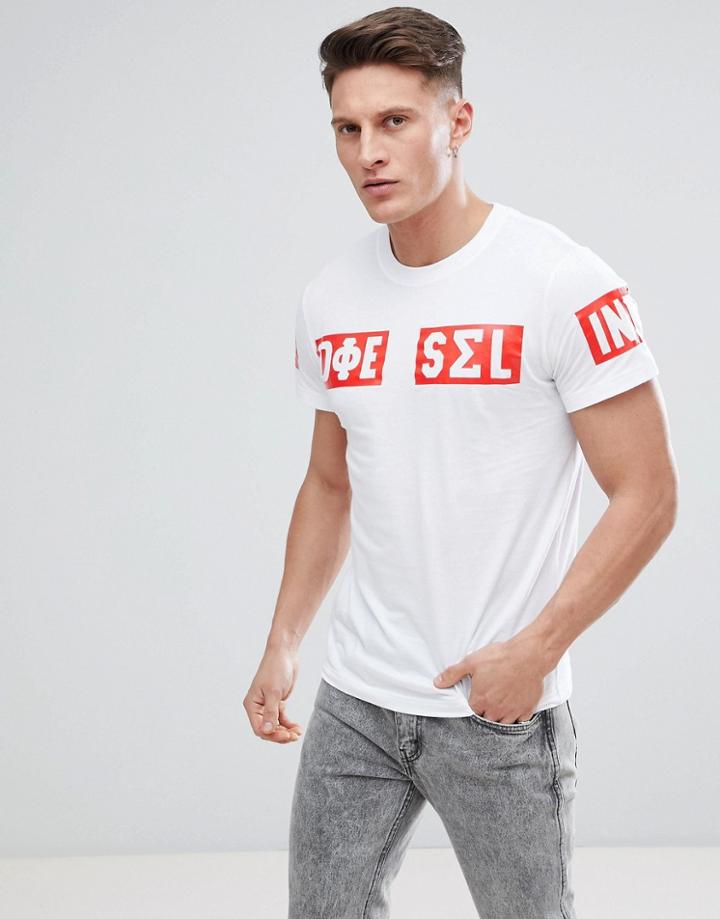 Diesel T-diego-so Beta Logo T-shirt - White