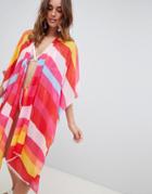 Vero Moda Block Stripe Beach Kimono - Multi