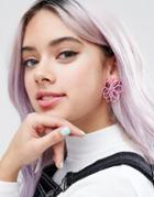 Limited Edition 3d Flower Stud Earrings - Pink