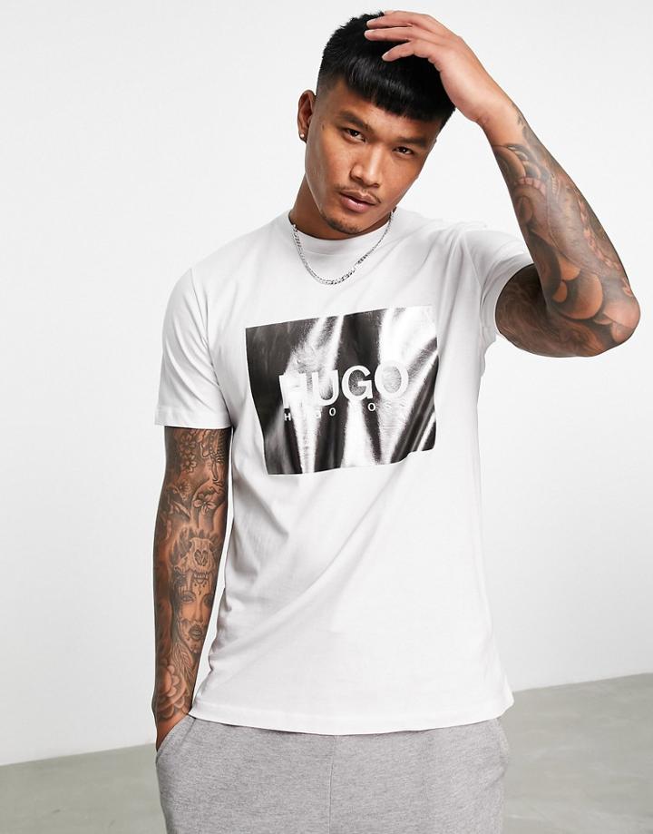 Hugo Dolive Metallic Logo T-shirt In White