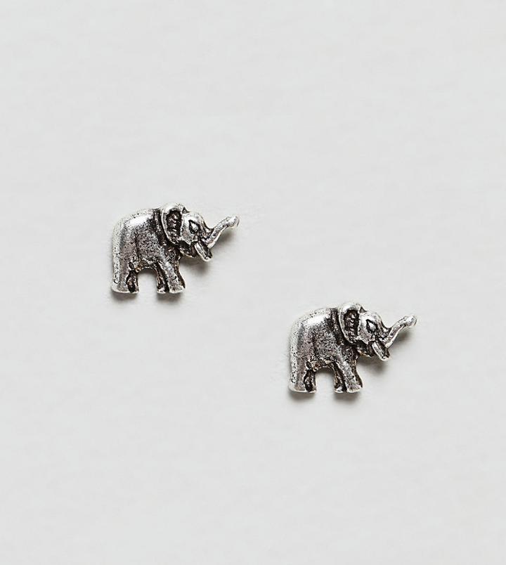 Kingsley Ryan Sterling Silver Elephant Stud Earrings - Silver