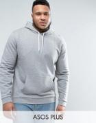 Asos Plus Hoodie In Gray Marl - Gray