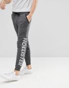 Hollister Sports Camo Logo Insert Fleece Cuffed Jogger In Gray - Gray