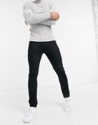 Topman Cotton Blend Stretch Skinny Jeans In Black
