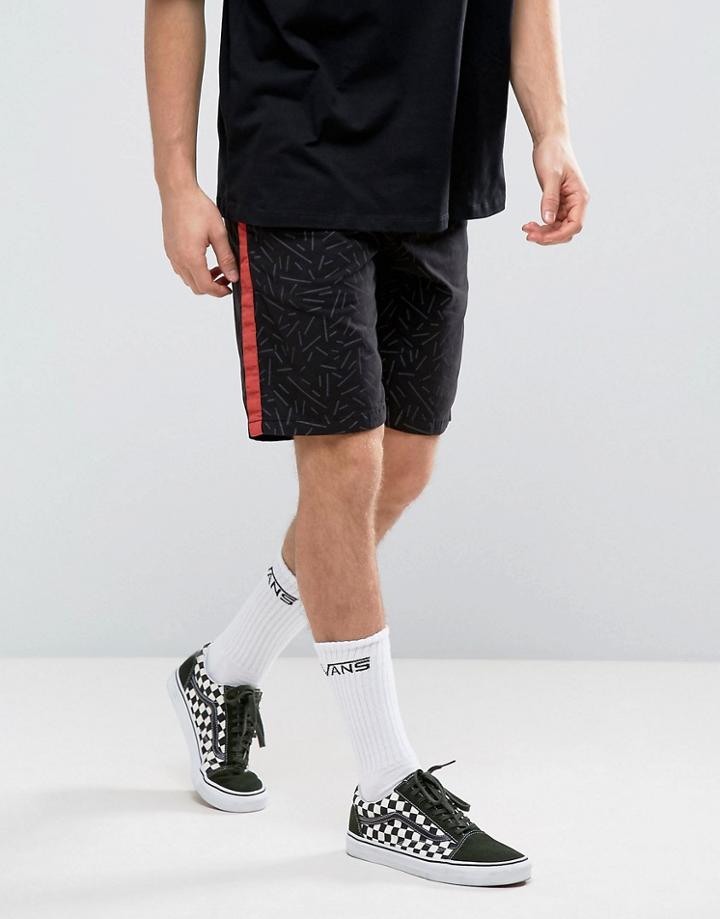 Asos Slim Shorts In All Over Strike Print - Green
