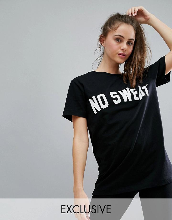 Twerk Out No Sweat Oversized T-shirt In Black - Black