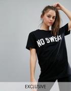Twerk Out No Sweat Oversized T-shirt In Black - Black
