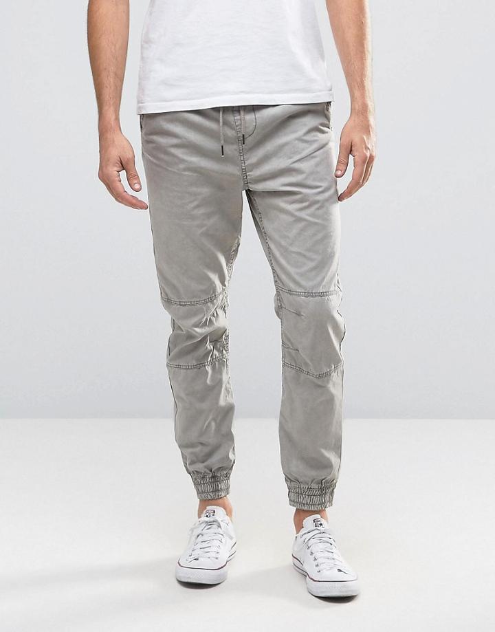 Celio Woven Joggers With Cuffed Hem - Stone