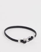 Seven London Leather Bracelet With Hardware Detail-black