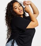 Yours Ruched Side T-shirt In Black