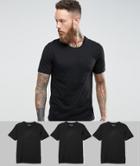 Boss Bodywear Crew Neck T-shirt 3pk - Black