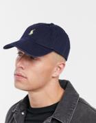 Polo Ralph Lauren Baseball Cap With White Player Logo In Washed Navy-blues