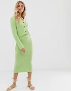 Asos Design Two-piece Chunky Midi Skirt - Green