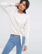 Asos Sweat With Knot Detail - Oatmeal