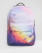 Spiral Backpack With Cloud Print - Purple