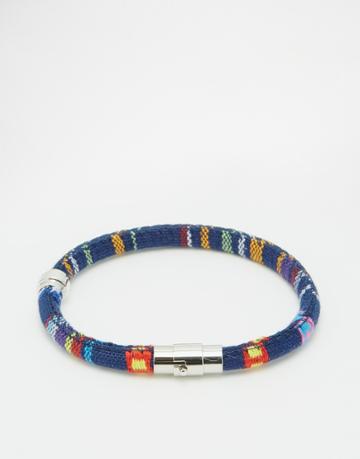 Mister Stripe Cord Bracelet - Blue