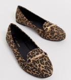 New Look Loafer In Animal Print-stone