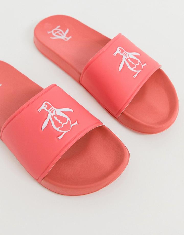 Original Penguin Logo Slides In Pink - Pink