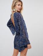 The Jetset Diaries Mediterranean Printed Romper - Blue