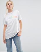 This Is Welcome Rainbow Classic Boyfriend T-shirt - White