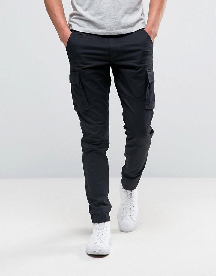 Only & Sons Cargo Pant In Skinny Fit - Black