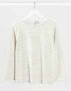 Asos Design Oversized T-shirt With Long Sleeve In Heavy Textured Stripe-multi