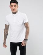 Noose & Monkey Polo Shirt With Pocket Logo - White