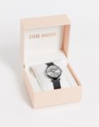 Steve Madden Watch With Snake Print Face And Black Mesh Strap