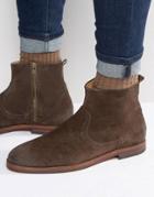 Hudson London Lancing Suede Zip Boots - Brown