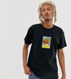 Reclaimed Vintage T-shirt With Embroidered Art Patch - Black